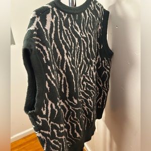 Tiger Print Sweater Vest